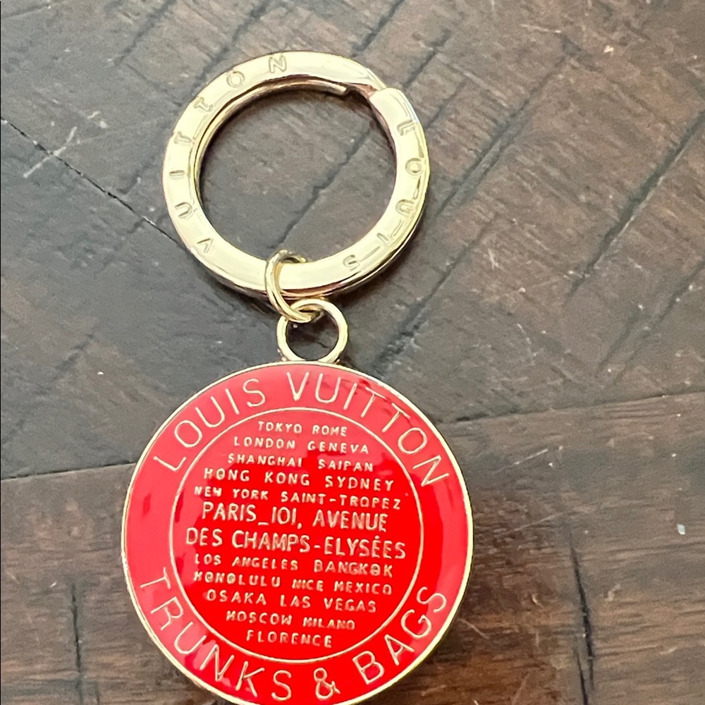 Louis Vuitton Red and Gold Keychain